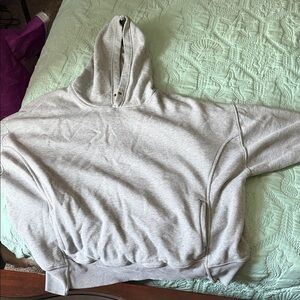 Free People Sprint To The Finish Gray Hoodie Sweatshirt Oversized Large